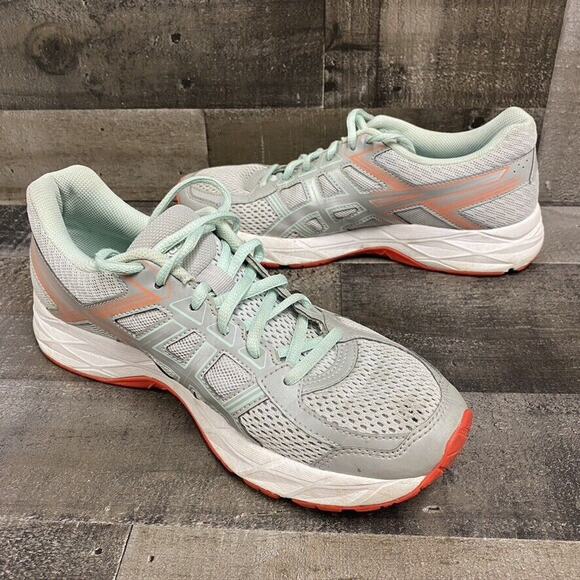 Asics Women's Gel Contend 4 Ortholite Running Shoes Size 8 Gray Mint T765Q VGUC - Picture 5 of 10
